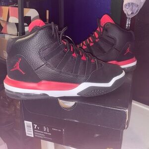 Jordan black and red 7 Y shoes